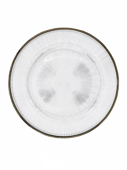 צלחת אנדרפלייט זכוכית מסגרת זהב